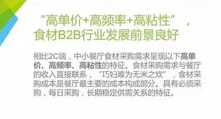 食材B2B行業發展前景良好